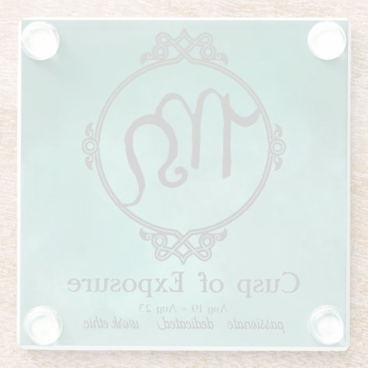 Löwe-Jungfrau Spitze Glasuntersetzer (Rückseite)