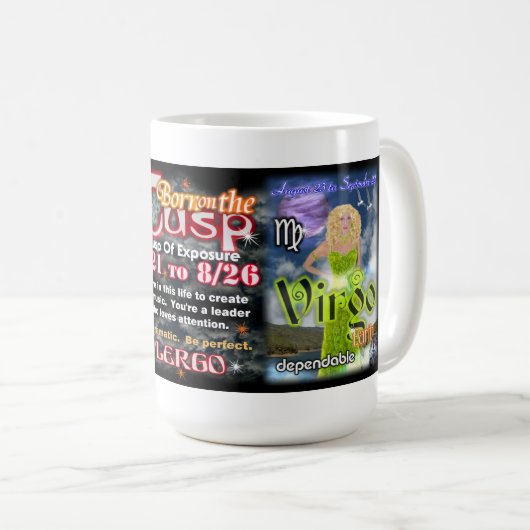 Löwe-Jungfrau-Spitze, große 15 Kaffeetasse (VorderseiteRechts)