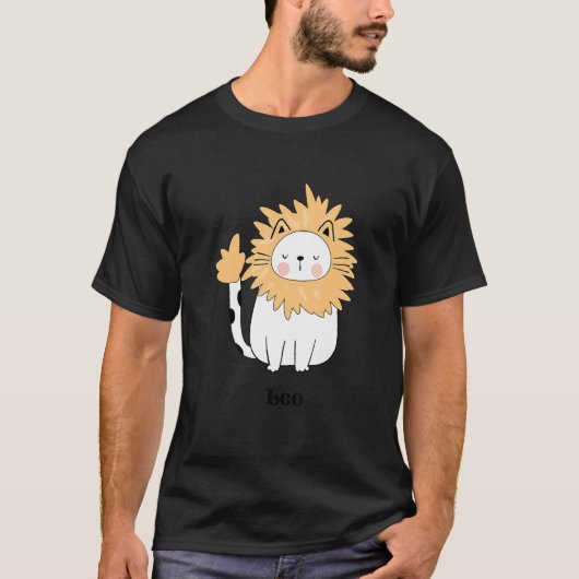 Löwe Katze Sternzeichen Geburtzeichen T-Shirt (Vorderseite)