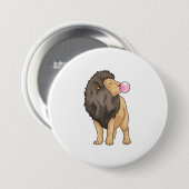Löwe kaut Kaugummi Button (Vorne & Hinten)