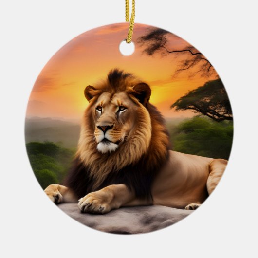 Löwe Keramik Ornament (Vorne)