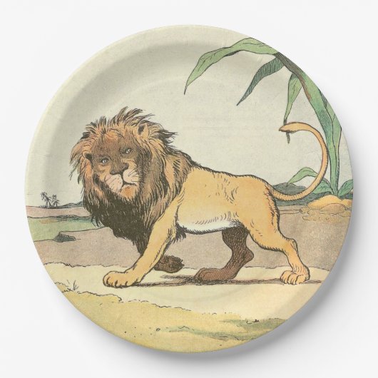 Löwe, König des Dschungels Pappteller (Vorderseite)
