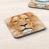 Löwe, König von Afrika Getränkeuntersetzer (Linke Seite)