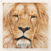 Löwe, König von Afrika Glasuntersetzer (Vorderseite)