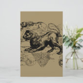 Löwe-Konstellation Hevelius 1690 am 23. Juli am Briefpapier (Stehend Vorderseite)