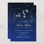 Löwe-Konstellations-Geburtstags-Party Einladung (Vorne/Hinten)