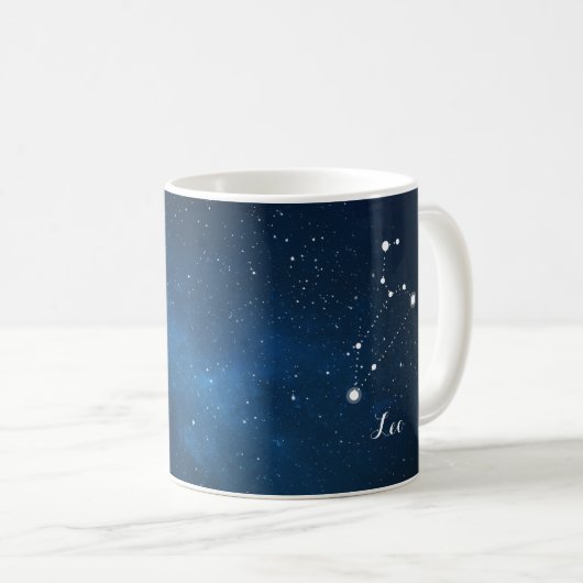 Löwe-Konstellations-Tierkreis-Stern-Zeichen Kaffeetasse (VorderseiteRechts)