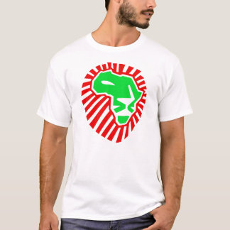 Löwe-Kopf dieses mal für Afrika. Grünes Rot T-Shirt