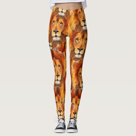 Löwe-Kopf-Druck-Leggings Leggings (Vorderseite)