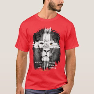 Löwe Kreuz Jesus Christlicher Herr Gott Gläubiger T-Shirt