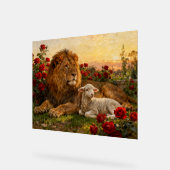 Löwe & Lamm in den Rosen Acrylschild (Winkel)