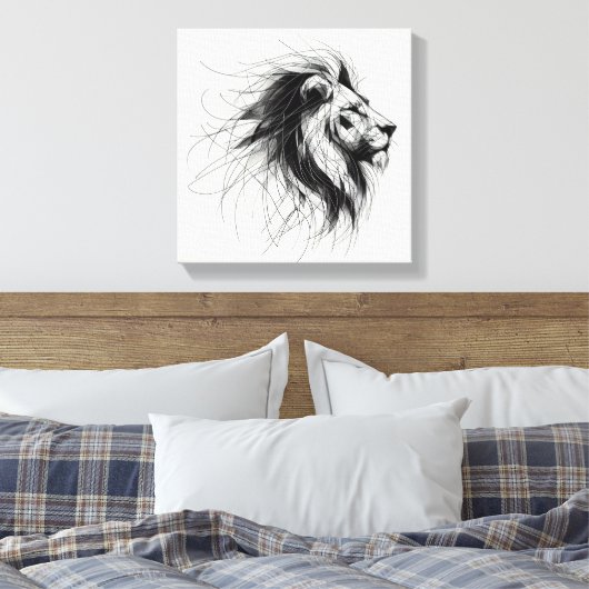 Löwe Leinwanddruck (Insitu (Schlafzimmer))