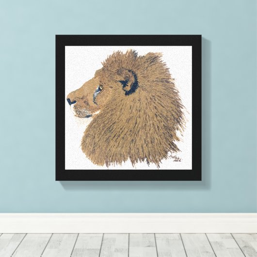 Löwe Leinwanddruck (Insitu (Holzboden))