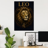Löwe Leo Sternzeichen Himmels Astrologie Symbol Poster (Heimbüro)