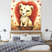 Löwe Liebe 3 Leinwanddruck (Insitu (Schlafzimmer))