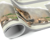 Löwe Liebhaber-Weihnachten Geschenkpapier (Rolleneckpunkt)