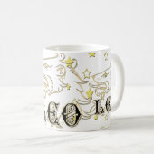 Löwe-Löwe-Astrologie-Zeichen mit Sternen Kaffeetasse (VorderseiteRechts)