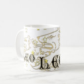 Löwe-Löwe-Astrologie-Zeichen mit Sternen Kaffeetasse (Vorderseite Links)