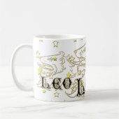 Löwe-Löwe-Astrologie-Zeichen mit Sternen Kaffeetasse (Links)