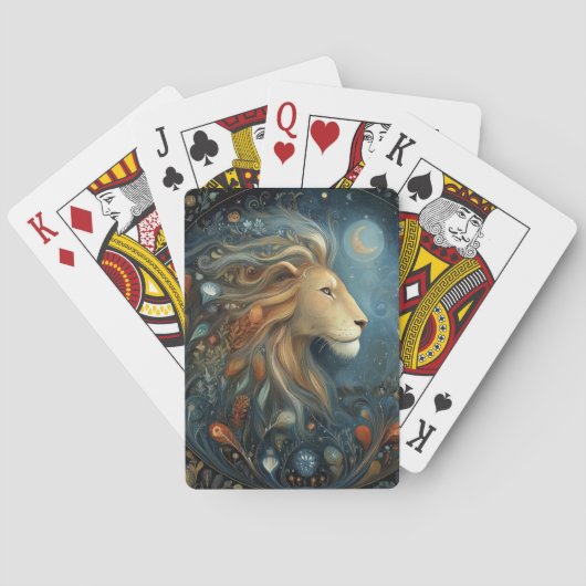 Löwe Löwe Sternzeichen Astrologie Himmelsgeburtsta Spielkarten (Rückseite)