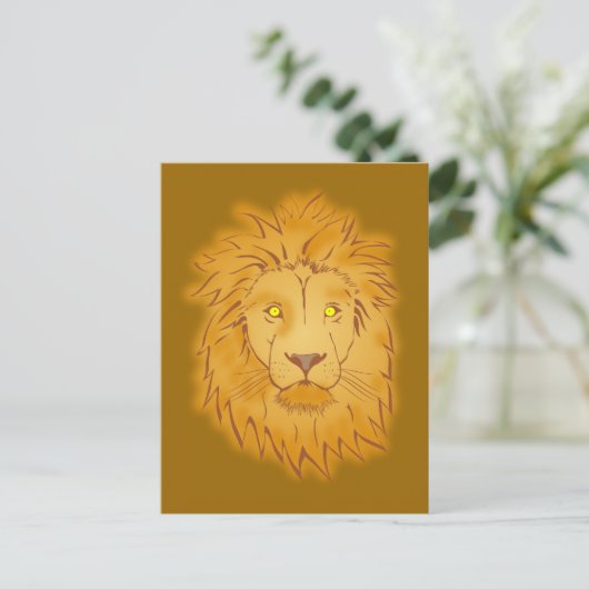 Löwe Löwenkopf Postkarte (Stehend Vorderseite)
