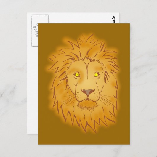 Löwe Löwenkopf Postkarte (Vorne/Hinten)