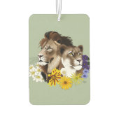 Löwe Löwin Floral Grün Autolufterfrischer (Rückseite)