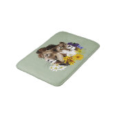 Löwe Löwin Floral Grün Badematte (Schrägansicht)