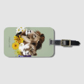 Löwe Löwin Floral Grün Gepäckanhänger (Vorderseite (Horizontal))