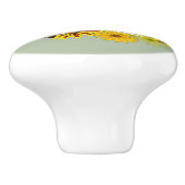 Löwe Löwin Floral Grün Keramikknauf (Seitenansicht)