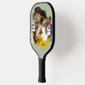 Löwe Löwin Floral Grün Pickleball Schläger (Links)