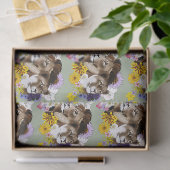 Löwe Löwin Floral Grün Seidenpapier (Geschenk)