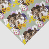 Löwe Löwin Floral Grün Seidenpapier (Detail)