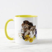 Löwe Löwin Floral Grün Tasse (Links)