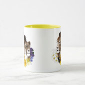 Löwe Löwin Floral Grün Tasse (Zentrum)