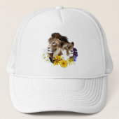 Löwe Löwin Floral Grün  Truckerkappe (Vorderseite)