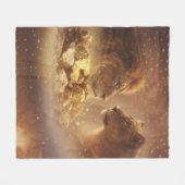 Löwe & Löwin Gold Glow — Fleece-Decke Fleecedecke (Vorderseite (Horizontal))