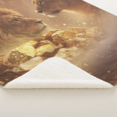 Löwe & Löwin Gold Glow —Sherpa-Decke Sherpadecke (3/4)