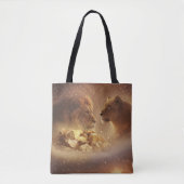 Löwe & Löwin Gold Glow — Tragetasche Tasche (Vorderseite)