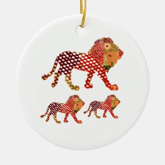 LÖWE - majestätischer KÖNIG der Tiere Keramik Ornament (Vorne)