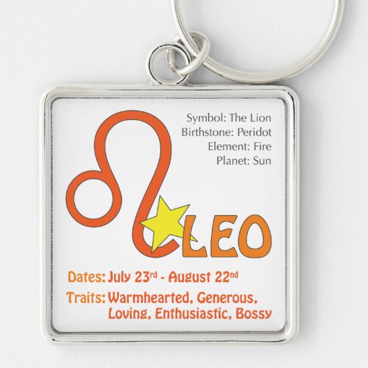 Löwe-Merkmal-quadratischer Schlüsselanhänger (Vorne)