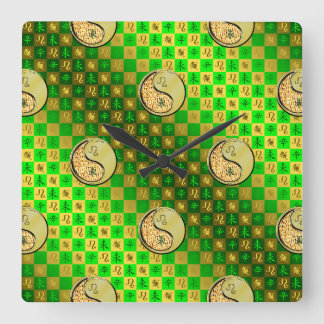 Löwe & Metall Ziege Quadratische Wanduhr