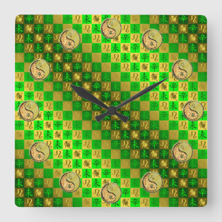 Löwe & Metall Ziege Quadratische Wanduhr