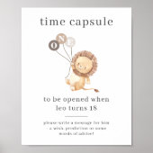 Löwe mit 3 braunen Balloons Zeitkapsel Poster (Vorne)