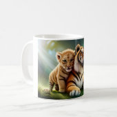 Löwe mit Baby Kaffeetasse (Vorderseite Links)