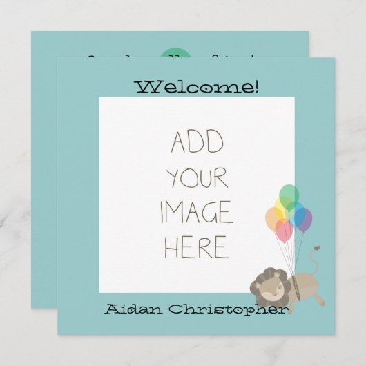 Löwe mit Balloons Ankündigung (Vorne/Hinten)