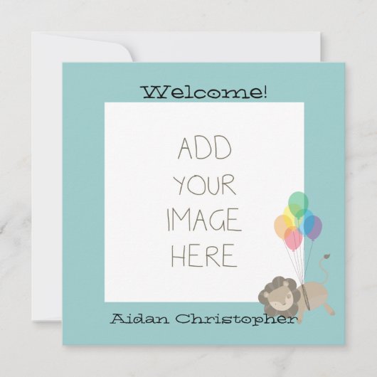 Löwe mit Balloons Ankündigung (Vorderseite)