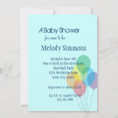 Löwe mit Balloons Babydusche Einladung (Rückseite)