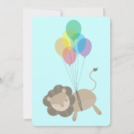 Löwe mit Balloons Babydusche Einladung