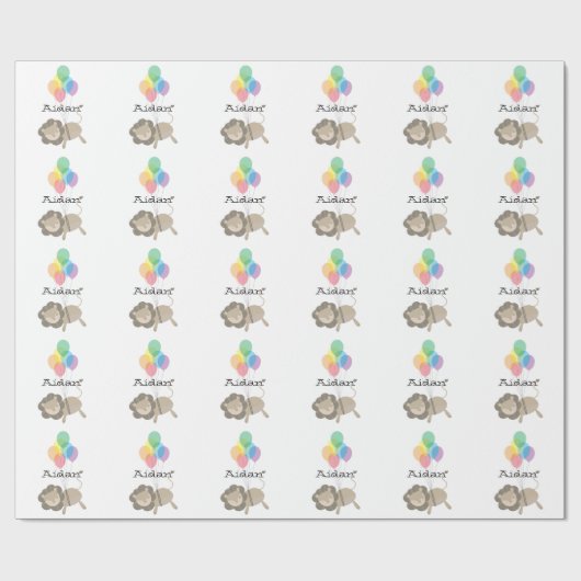 Löwe mit Balloons Geschenkpapier (Flach)